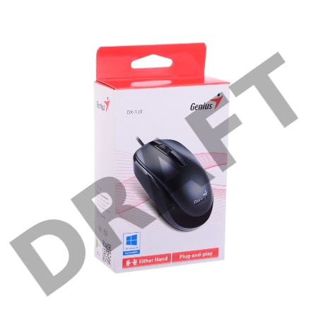 Мышь Genius DX-120, USB (чёрная, оптическая 1000dpi)