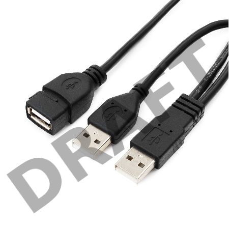 Кабель удлинитель USB2.0 Pro Cablexpert CCP-USB22-AMAF-3, 2xAM/AF, 90cм, экран, черный