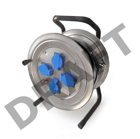 Удлинитель силовой на катушке 4х40м с заземл. 16А IP44 КГ 4кВт розетки с защ. крышкой Союз 481S-4004.