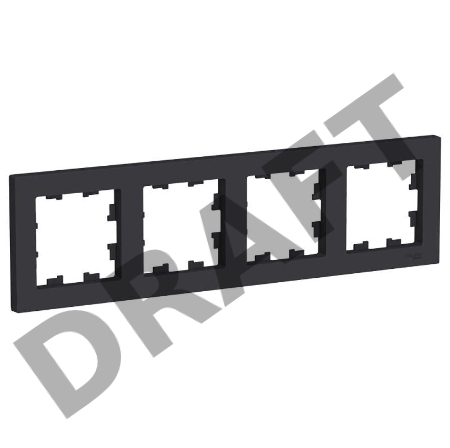 РАМКА 4-постовая Systeme electric ATN001004 ATLASDESIGN, универсальная, КАРБОН