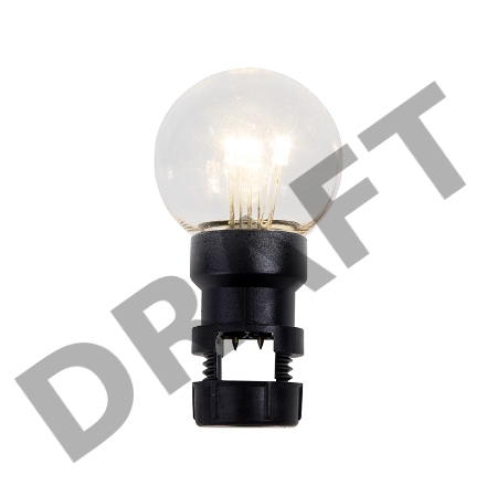 Лампа шар 6 LED вместе с патроном для белт-лайта, цвет: Тёплый белый, Ø45мм, прозрачная колба