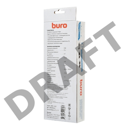 Сетевой фильтр Buro 500SH-5-SW-B 5м (5 розеток) черный (коробка)