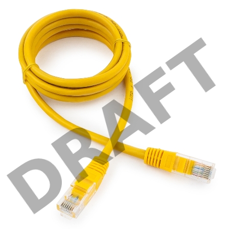 Патч-корд медный UTP Cablexpert PP10-1.5M/Y кат.5e, 1.5м, литой, многожильный (жёлтый)