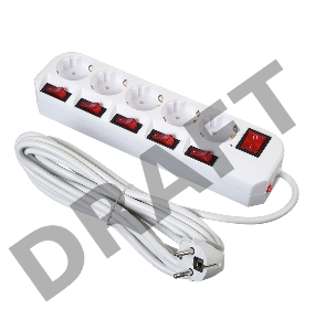 Сетевой фильтр Buro 500SH-5-SW-W 5м (5 розеток) белый (коробка)