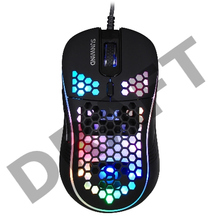 Мышь SunWind SW-M800G черный оптическая (3200dpi) USB для ноутбука (6but)