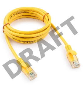 Патч-корд медный UTP Cablexpert PP10-2M/Y кат.5e, 2м, литой, многожильный (жёлтый)