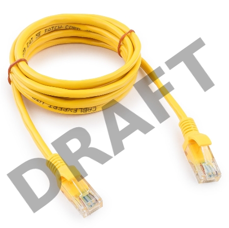 Патч-корд медный UTP Cablexpert PP10-2M/Y кат.5e, 2м, литой, многожильный (жёлтый)