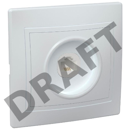 Розетка телефонная 1-м СП Кварта РТ10-КБ IP20 бел. ИЭК ETK10-K01-DM