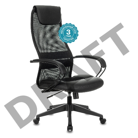 Кресло руководителя Бюрократ CH-608/BLACK спинка сетка черный TW-01 TW-11 искусст.кожа/ткань
