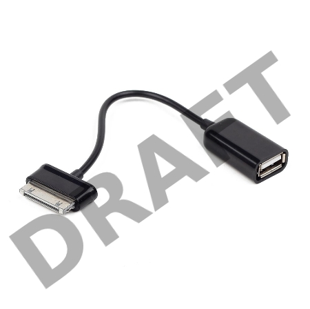 Кабель Gembird/Cablexpert A-OTG-AF30P-001 Кабель USB 2.0 OTG ,  USBAF/BM30pin, для планшетов Samsung, 0.15м, пакет