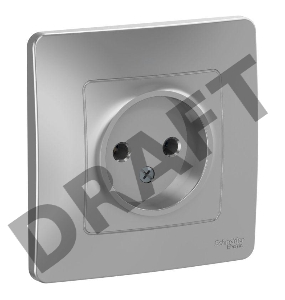 Розетка СП BLANCA 16А 250В без шторок без заземл. алюм. SchE BLNRS000013