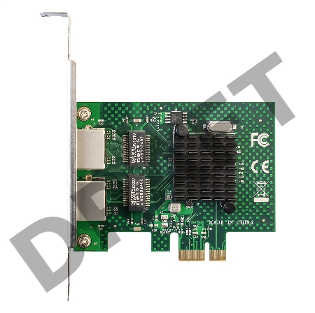 Сетевой адаптер ExeGate EXE-BCM5720 (PCI-E x1 v2.0, порты 2xRJ45, 10/100/1000Mbps, Gigabit Chipset Broadcom BCM5720)