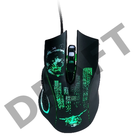 Мышь Qumo  Gremlin M37, проводная, оптическая, 6 кноп., подсв. 4 цв., 1200/1600/2400/3200 dpi, программируемая