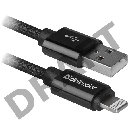 Кабель LIGHTNING TO USB2 1M BLACK ACH01-03T 87808 DEFENDER