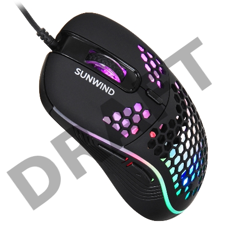 Мышь SunWind SW-M800G черный оптическая (3200dpi) USB для ноутбука (6but)