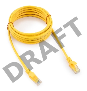 Патч-корд медный UTP Cablexpert PP10-3M/Y кат.5e, 3м, литой, многожильный (жёлтый)