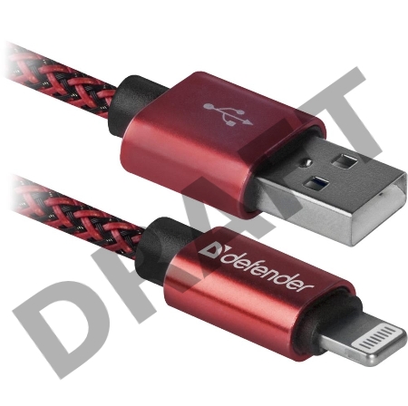 Кабель DEFENDER LIGHTNING TO USB2 1M RED ACH01-03T 87807