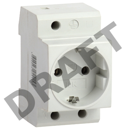 Розетка силовая РАр10-3-ОП с заземл. на DIN-рейку ИЭК MRD10-16