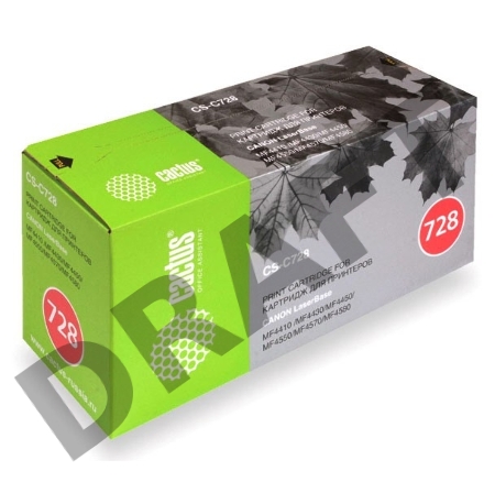 Тонер Картридж Cactus CS-C728S черный для Canon i-SENSYS MF4410 MF4430 MF4450 MF4550D (2100стр.)