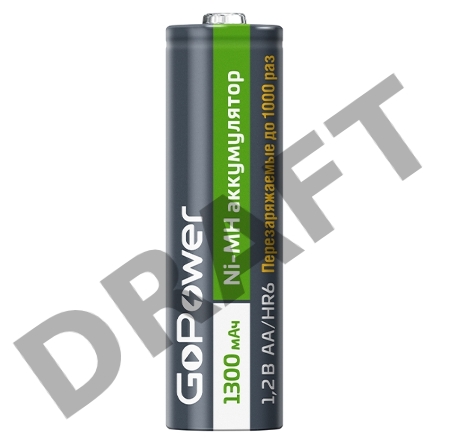 Аккумулятор бытовой GoPower HR6 AA BL2 NI-MH 1300mAh (2/20/240) блистер (2 шт.)