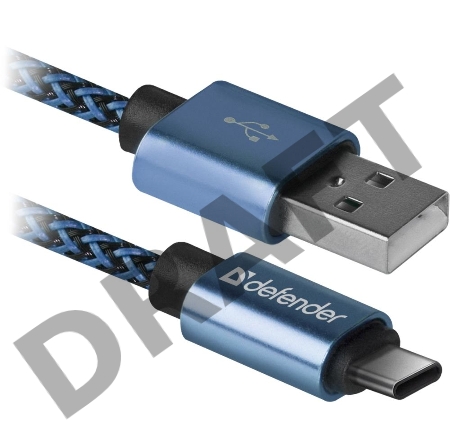 Кабель USB2.0 TO TYPE-C 1M BLUE USB09-03T 87817 DEFENDER