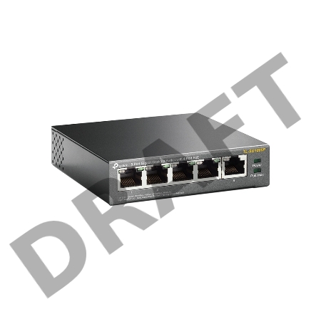 Коммутатор TP-Link SMB  TL-SG1005P 5-портовый гигабитный настольный коммутатор с 4 портами PoE SMB 56W