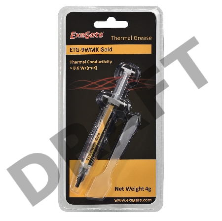 Термопаста ExeGate ETG-9WMK Gold, шприц с лопаткой, 4г
