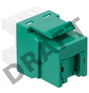 Модуль Keystone, RJ45, кат.5E, UTP, 180 градусов, со встроенной шторкой, зеленый