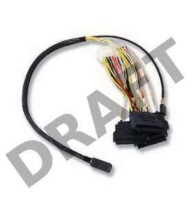 Кабель LSI CBL-SFF8643-SAS8482SB-06M  (LSI00412) длина 60см,наконечники: SFF8643(контроллер)-SFF8482(диск)+SB