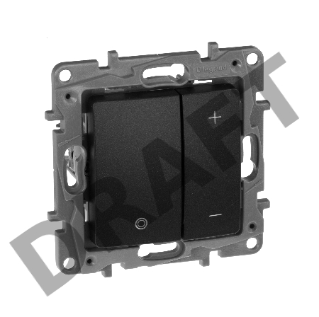 Светорегулятор нажимной 400Вт, антрацит ETIKA Светорегулятор нажимной 400Вт, антрацит