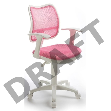 Кресло Бюрократ CH-W797/PK/TW-13A спинка сетка розовый сиденье розовый TW-13A колеса белый/розовый (пластик белый)