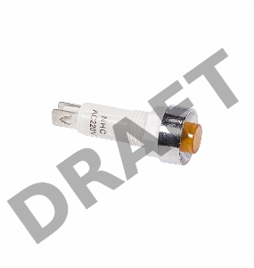 Индикатор c ОТРАЖАТЕЛЕМ  Ø10  220V  желтый  REXANT