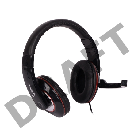 Наушники Gembird MHS-780B Гарнитура стерео  , черный, регулятор громкости