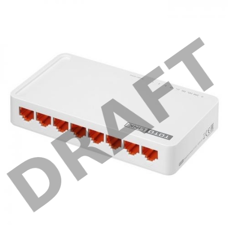 Коммутатор S808G TOTOLINK 8-Port Gigabit  Desktop Switch 8*10/100/1000Mbps auto-negotiation RJ45 Ports Supports Auto MDI/MDIX, plastic case {20}