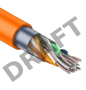 Кабель витая пара Rexant F/UTP, категория 6, 4 x 2 x 0,57 мм, LSZH нг(А)-HF, внутренний, оранжевый, 305м
