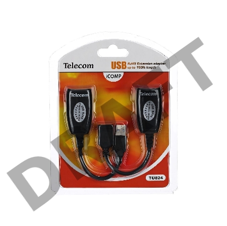 Адаптер-удлинитель USB-AMAF/RJ45, по витой паре до 45m , Telecom <TU824>