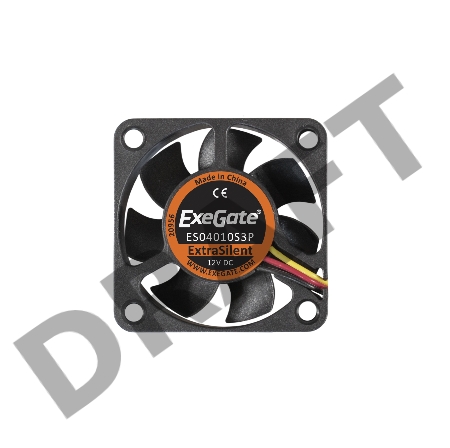 Вентилятор ExeGate ExtraSilent ES04010S3P, 40x40x10 мм, подшипник скольжения, 3pin, 5000RPM, 24dBA