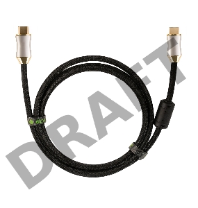 Greenconnect Кабель 1.0m HDMI версия 2.0, HDR 4:2:2, Ultra HD, 4K 60 fps 60Hz/5K*30Hz, 3D, AUDIO, 18.0 Гбит/с, 28/28 AWG, OD7.3mm, тройной экран, черный нейлон, DELUX, GCR-51280 Greenconnect Кабель 1.0m HDMI версия 2.0, HDR 4:2:2, Ultra HD, 4K 60 fps 60Hz