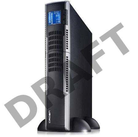 Источник бесперебойного питания CROWN On-Line CMUOA-300X-1K 1000VA/900W, корпус металл, TOWER&RACK, 2U, АКБ 2*12V/9AH, PF-0.9, AVR 110-300V, порт RJ-11/45+USB/RS232, EPO, розетки 8*IEC С13, входной кабель 2 м, вентилятор охлаждения, автомат, слот для SNMP