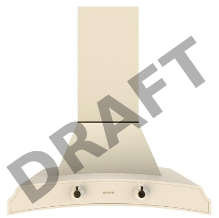 Вытяжка каминная GORENJE DK63MCLI / 60см, мощность 750 куб.м, слоновая кость