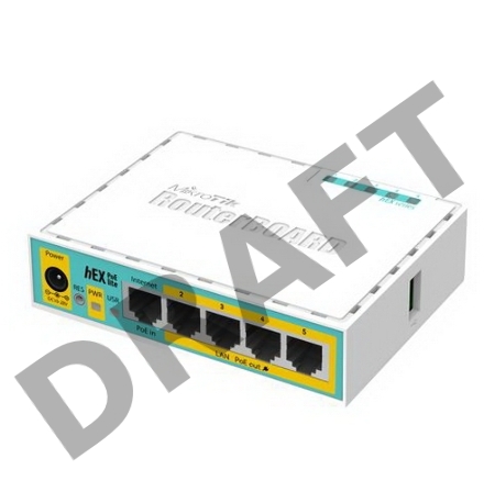 Маршрутизатор MikroTik RB750UPr2 hEX PoE lite 5x Ethernet, раздача PoE, 650 МГц ЦП, 64 МБ 5-портовый 100-Мбитный маршрутизатор с поддержкой PoE на 4-х портах