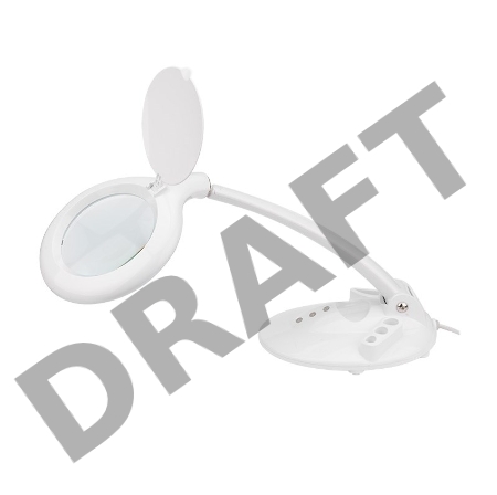 Лупа настольная 3D REXANT с подсветкой 60 LED, сенсорная регулировка яркости, VISAGISTE, белая