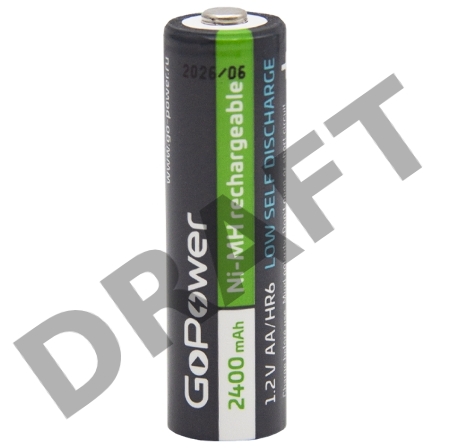 Аккумулятор предзаряженный RTU GoPower HR6 AA BL2 NI-MH 2400mAh (2/20/240) блистер (2 шт.)
