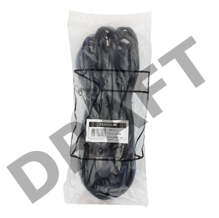 Кабель разветвитель аудио сигнала Gembird CCA-415, джек3.5->2х джек3.5 5м, черный