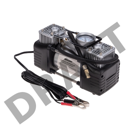 Компрессор автомобильный усиленный двухпоршневой (60л/мин, 10 АТМ) REXANT