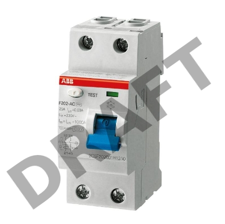 Выключатель дифференциального тока ABB 2CSF202101R1250 2мод. F202 A-25/0,03