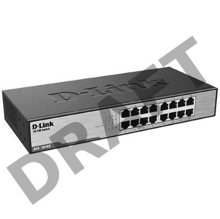 Неуправляемый коммутатор D-Link DES-1016D/H1A с 16 портами 10/100Base-TX, функцией энергосбережения и поддержкой QoS Неуправляемый коммутатор D-Link DES-1016D/H1A с 16 портами 10/100Base-TX, функцией энергосбережения и поддержкой QoS