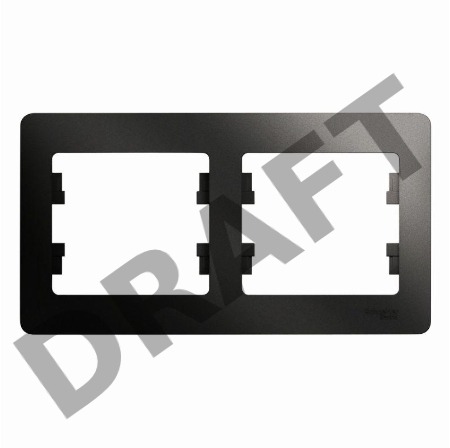 Рамка 2-м Glossa горизонт. антрацит SchE GSL000702