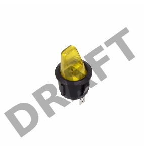 Выключатель клавишный круглый 250V 6А (3с) ON-OFF желтый  REXANT