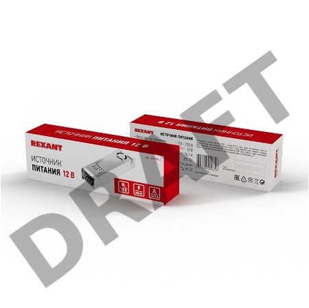 Источник питания  компактный 12 V 16,7 A 200 W с разъемами под винт, без влагозащиты (IP23)